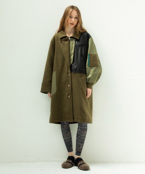 ステンカラーコート コート FUSION RIDERS MIX COAT メンズ レディースの画像
