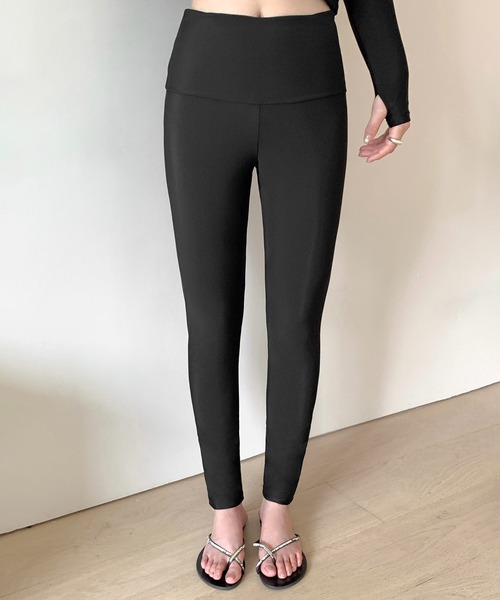 Style of Deps★LEGGINGSレギンス★ブラックL★ラッシュガード ラッシュガード 水陸両用ラッシュガードレギンス／UV対策 高伸縮 通気