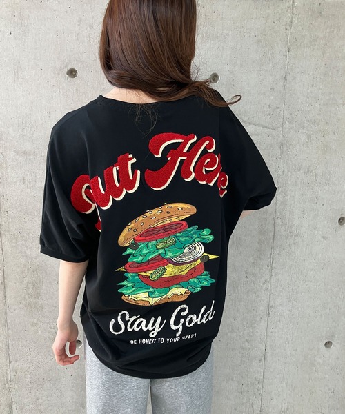 GLAMOROUS JANE tシャツ クルードルマンハンバーガープリントT