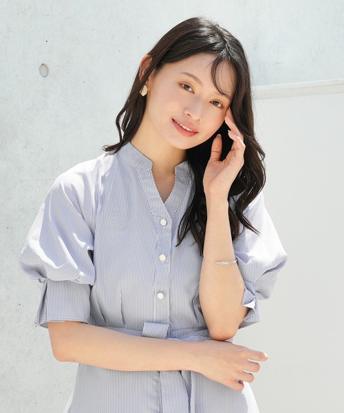 TRUDEA ワンピース ボリュームスリーブスキッパーワンピース