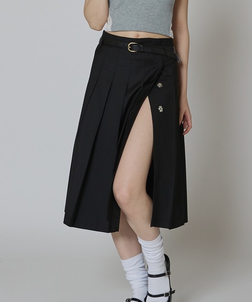 ACLENT（アクレント） スカート プリーツラップミディスカート