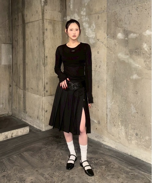 ACLENT（アクレント） スカート プリーツラップミディスカート