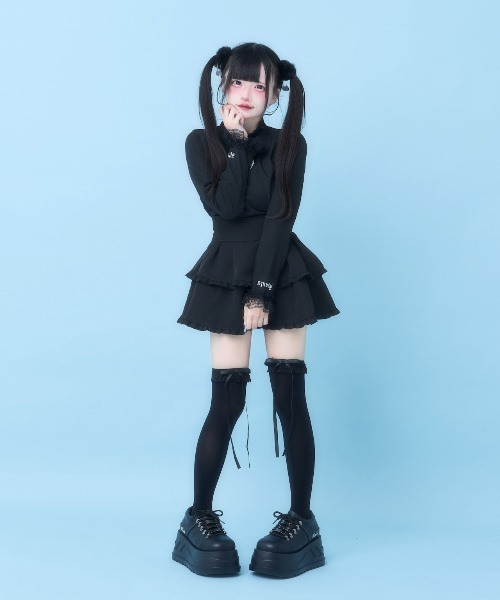 Hauls スカート ティアードふり×2ミニすかーと : ZOZOTOWN