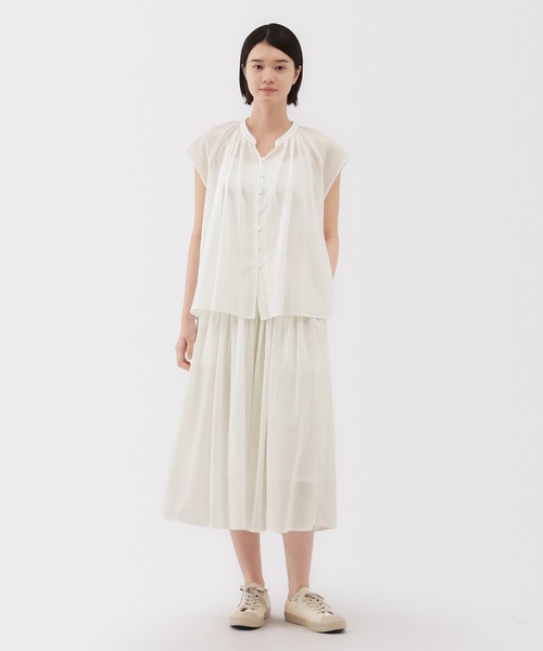 無印良品（MUJI） スカート 婦人 強撚ボイル ギャザースカート