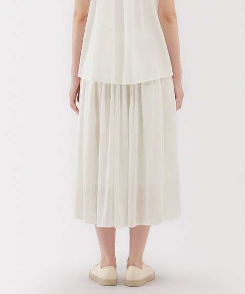 SOIL ボイルギャザースカート　ホワイト　新品 SOIL コットンボイルプレーンギャザースカート | FRENCH Bleu .rooms