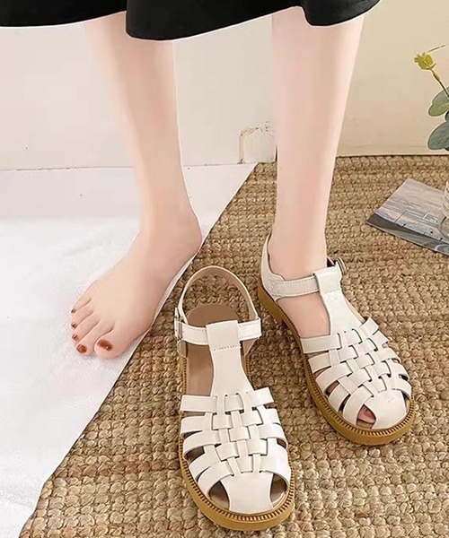 shopnikoniko サンダル グルカサンダル フラットソールサンダル