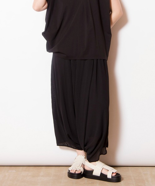 OSMOSIS パンツ プリーツレイヤードアラジンパンツ レディース