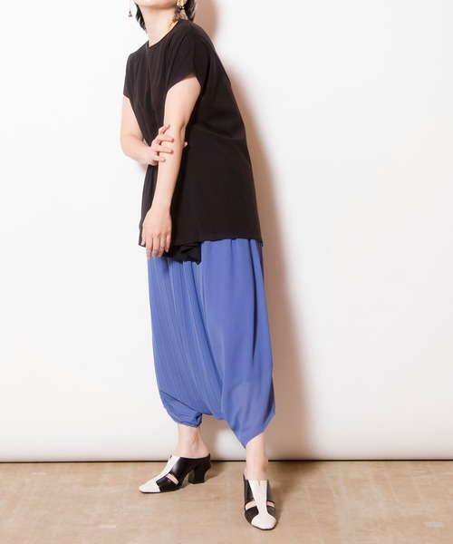 OSMOSIS パンツ プリーツレイヤードアラジンパンツ レディース