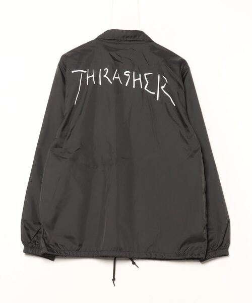【美品】THRASHER コーチジャケット ブラック THRASHER 「THRASHER」 コーチジャケット MEDIUM ブラック