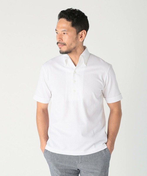 MEN'S BIGI ポロシャツ 「ACTIVE TAILOR」サッカー織り