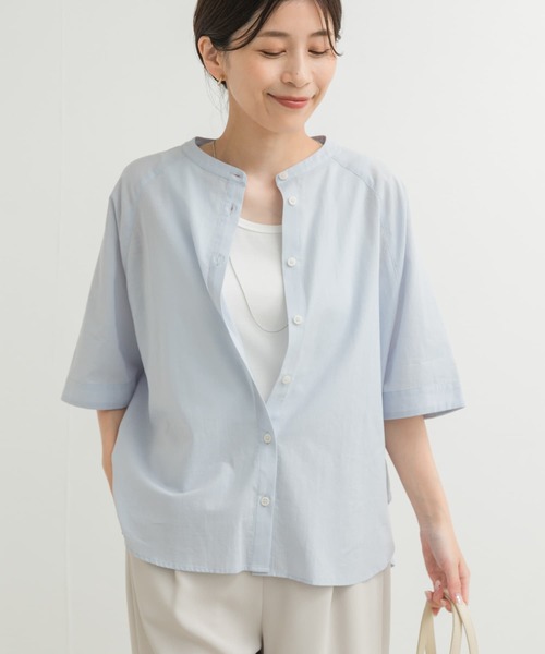 「URBAN RESEARCH DOORS」 半袖ブラウス MEDIUM ブルー レディース URBAN RESEARCH DOORS 「URBAN DOORS」 半袖ブラウス MEDIUM