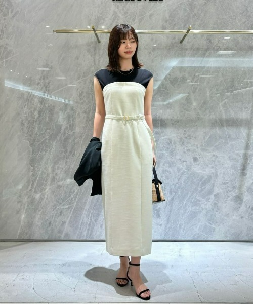 ワンピース QUUU allureville ワンピース コンパクトツイルカットコンビ