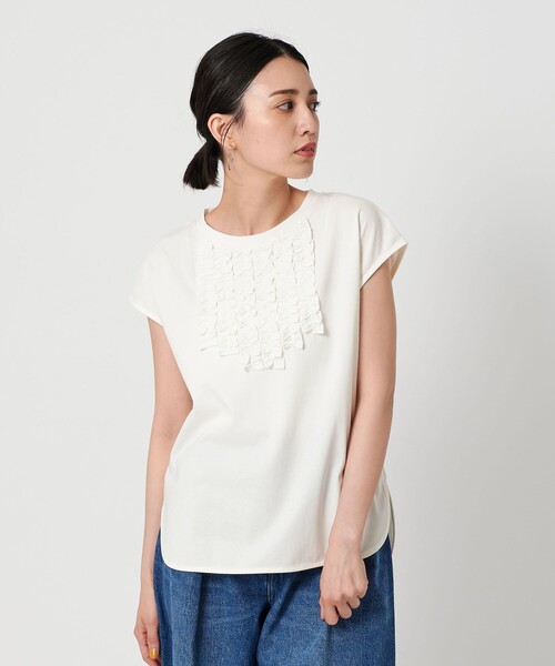 tシャツ 「WEB限定」フリル ノースリーブプルオーバー -ウォッシャブル- レディース
