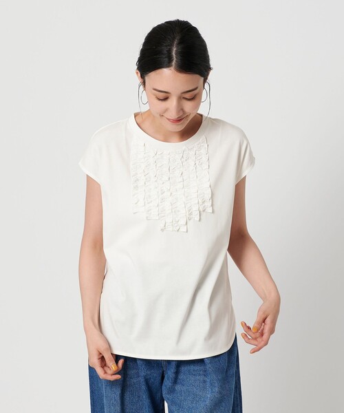 tシャツ 「WEB限定」フリル ノースリーブプルオーバー -ウォッシャブル- レディース