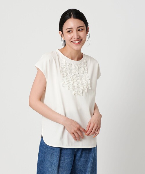 tシャツ 「WEB限定」フリル ノースリーブプルオーバー -ウォッシャブル- レディース