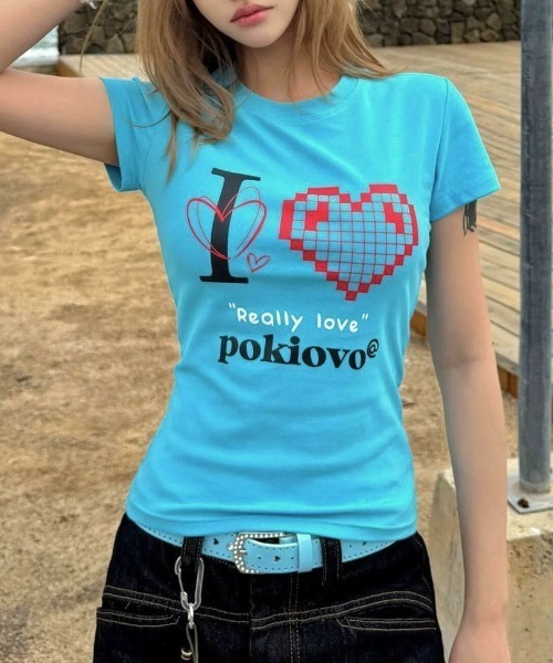 レディ LOVEＴシャツ LADY LIKE（レディライク） tシャツ I LOVEプリントTシャツ レディース