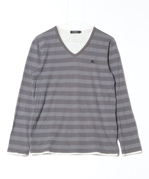 BURBERRY BLACK LABEL 長袖カットソー グレー BURBERRY BLACK LABEL（Tシャツ/カットソー(七分/長袖)）の