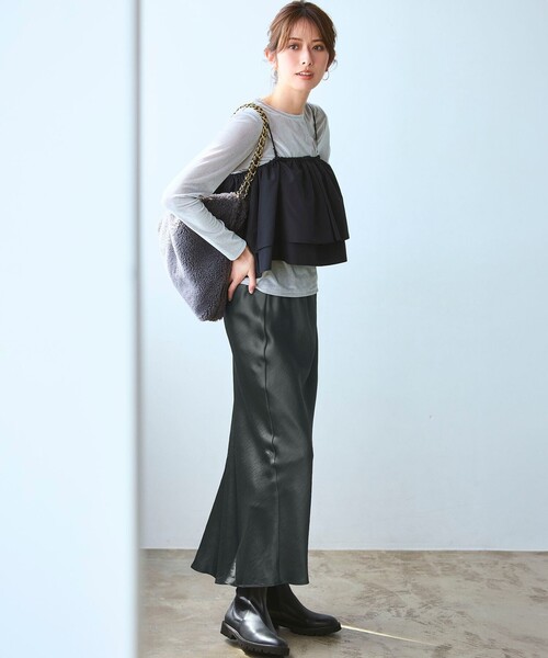 23区（ニジュウサンク） ロング スカート 「洗える」テクスチャー