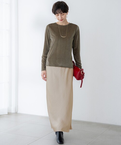 23区 スカート 「洗える」テクスチャーサテン ナロー : ZOZOTOWN Yahoo