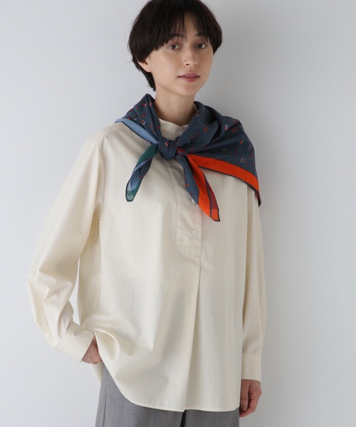 「human woman」 長袖ブラウス MEDIUM ホワイト系その他 レディース
