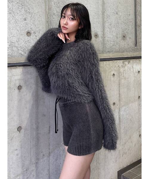 MURUA（ムルーア） パンツ リブニットパンツ「ショートパンツ