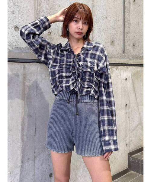 MURUA（ムルーア） パンツ リブニットパンツ「ショートパンツ