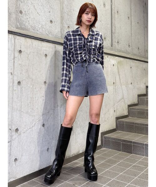 MURUA（ムルーア） パンツ リブニットパンツ「ショートパンツ