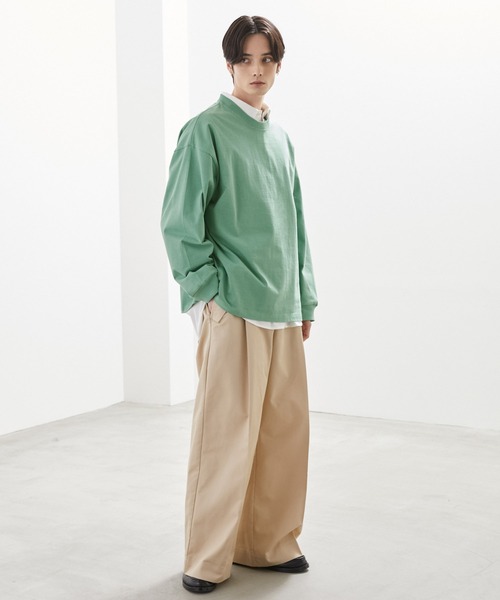 WANIMA ベージュ ワッペンロングスリーブTシャツ（スモーキーグリーン / sumika 最終値下げ KO-SHIN Tシャツ ロングスリーブ ミュージシャン