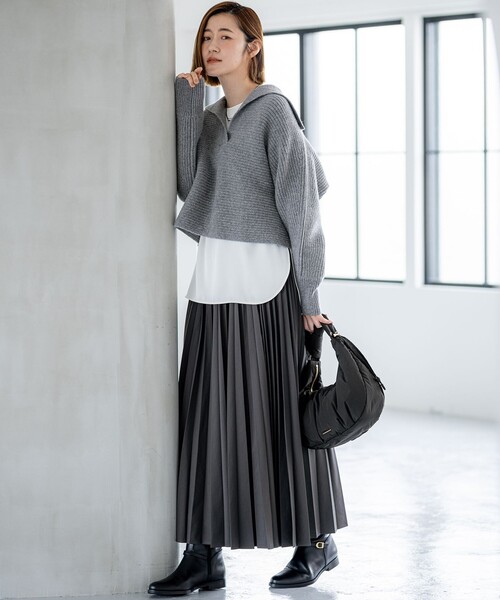 未使用 デビュット 長袖 シャツ L グレー DEBUTTO レディース グレー系 レディース 長袖後ろ長め衿付Tシャツ 【CF】 | レディース