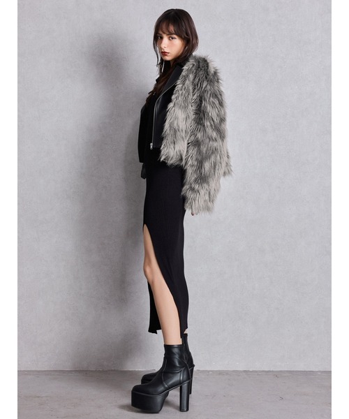 GYDA レザージャケット TINY】GYDAプレートショートフェイクレザージャケット[品番