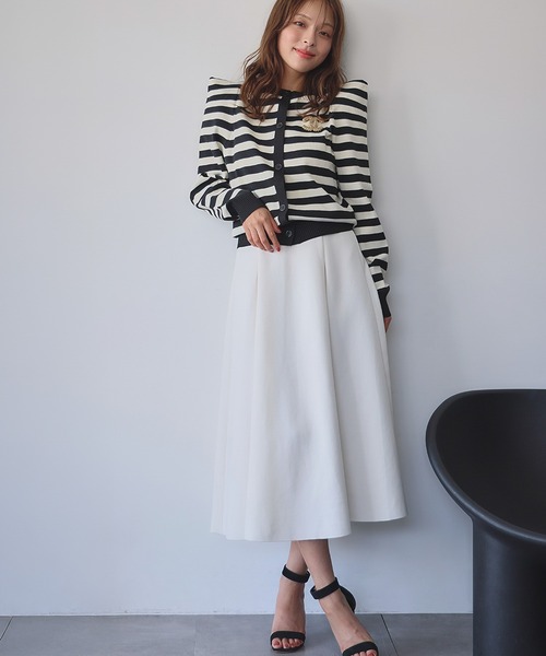 1/12まで　新品未使用　2025AW エブール　カーディガン ELFRANK カーディガン 「2025AW」パワーショルダー クルーネック