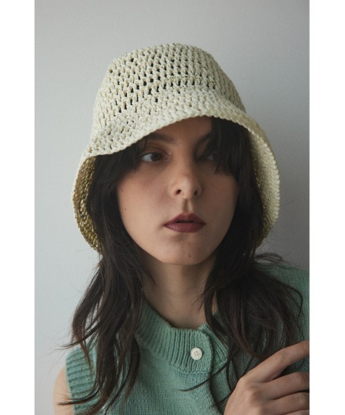 「BLACK BY MOUSSY」 ストローハット FREE オフホワイト レディース_画像7