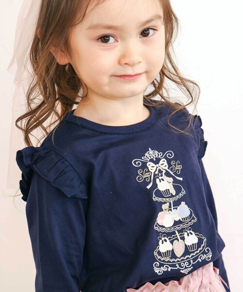 SLAP SLIP（スラップスリップ） tシャツ 肩フリルキラキラライン