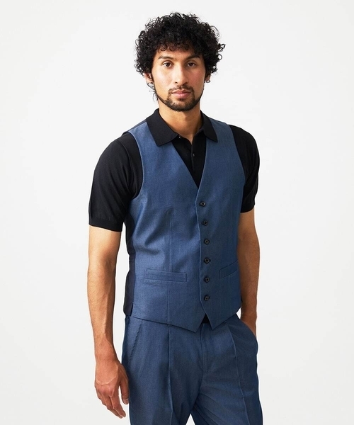 ミッシェルクランオム（MICHEL  HOMME）/【セットアップ】デニム調リバーシブルベスト MICHEL KLEIN HOMME（ミッシェルクラン オム） ベスト ジレ