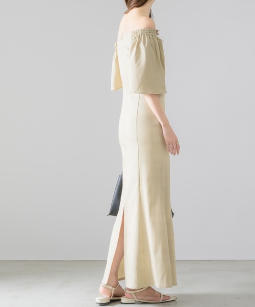 「NEUNA」 半袖ワンピース FREE ブラウン レディース_画像3