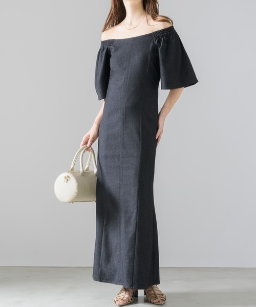 「NEUNA」 半袖ワンピース FREE ブラウン レディース_画像7