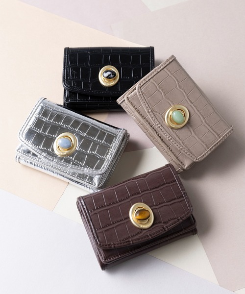 Hashibami（ハシバミ） 財布 限定別注 」 天然石 型押しウォレット