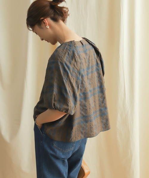 「URBAN RESEARCH DOORS」 半袖ブラウス MEDIUM ブラウン レディース_画像2