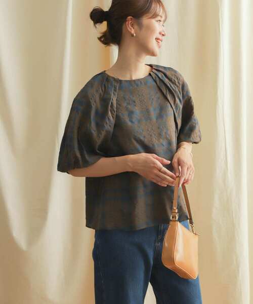 「URBAN RESEARCH DOORS」 半袖ブラウス MEDIUM ブラウン レディース_画像6