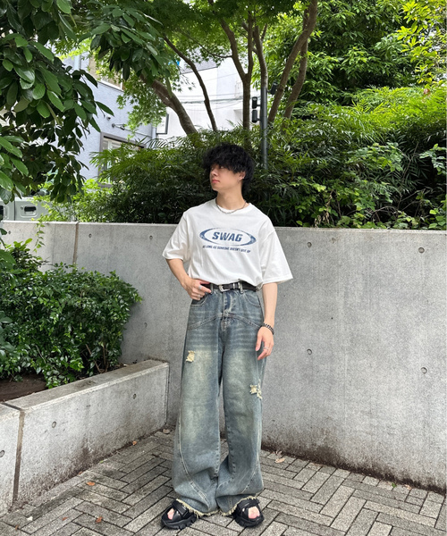 「ADAMASTE」 半袖Tシャツ LARGE ホワイト メンズ_画像5