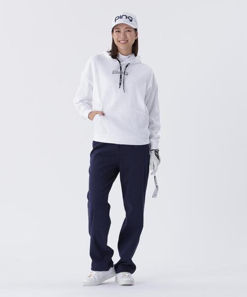 【ホワイト】TCツイル5ポケットストレートパンツ <LADIES LINE> (LADIES) PING（ピン） パンツ 「PING APPAREL」TCツイル5ポケットストレート