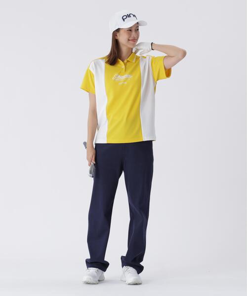 【ホワイト】TCツイル5ポケットストレートパンツ <LADIES LINE> (LADIES) PING（ピン） パンツ 「PING APPAREL」TCツイル5ポケットストレート