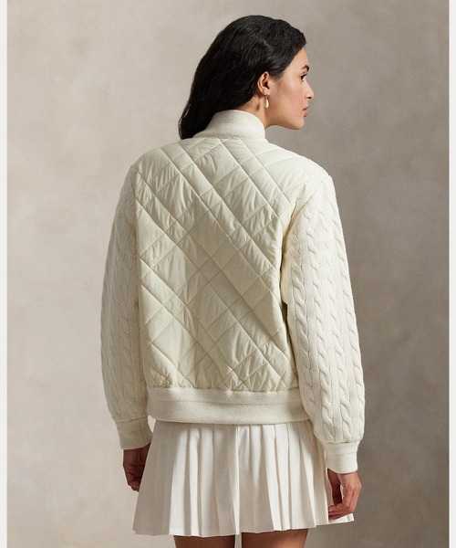 RLX ブルゾン アウター ハイブリッド ケーブルニット ボンバー