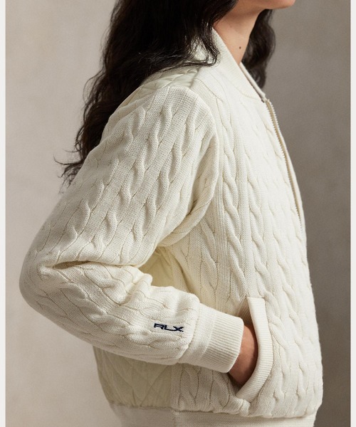RLX ブルゾン アウター ハイブリッド ケーブルニット ボンバー