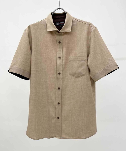 「MK MICHEL KLEIN HOMME 」 半袖シャツ 46 ブラウン メンズ_画像3