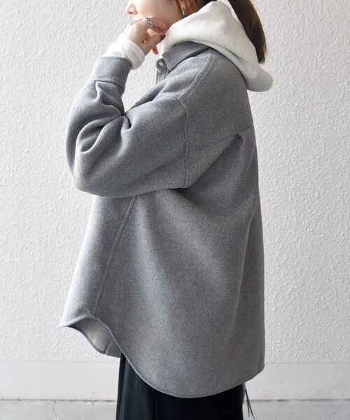 SHIPS any コート アウター any: メルトン オーバー シャツ ジャケット