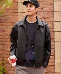 BACK NUMBER ブルゾン アウター 「BACK NUMBER」PUレザージップ