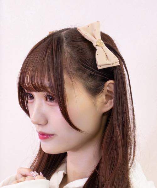 LAFARY（ラファリー） ヘアクリップ ゴールドスタッズミニリボン