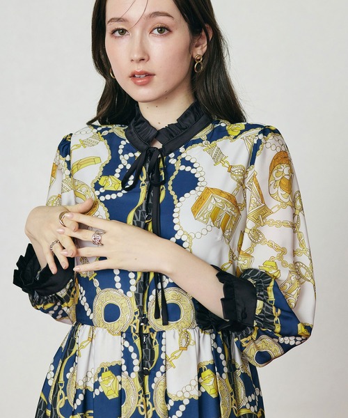 Audie a Muses（オーディア ミューズ） ワンピース ジュエリープリント