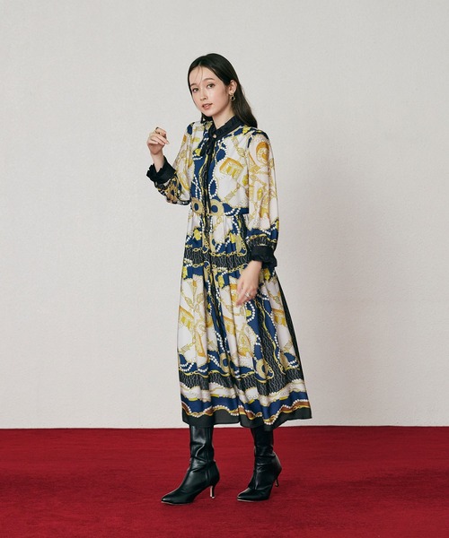 Audie a Muses（オーディア ミューズ） ワンピース ジュエリープリント